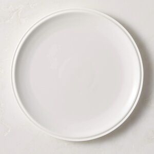 New! CB2 New Bone China White Dinner Plate 11”